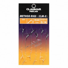 Carlige Legate Feeder Cu Spin Claumar Method Rigs Carlig Clm-5 Nr 12 7cm Fir Textil 0.14mm 6 Buc/plic